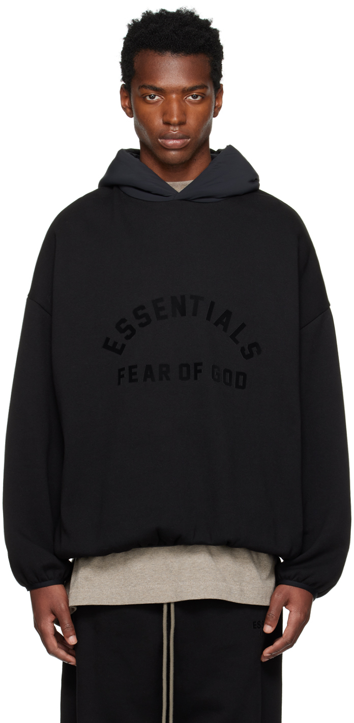 

Черная толстовка с капюшоном Bonded Fear of God ESSENTIALS