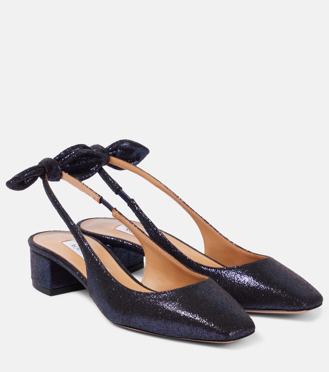 Туфли-лодочки Very Bow 35 с открытой пяткой Aquazzura, Midnight Blue