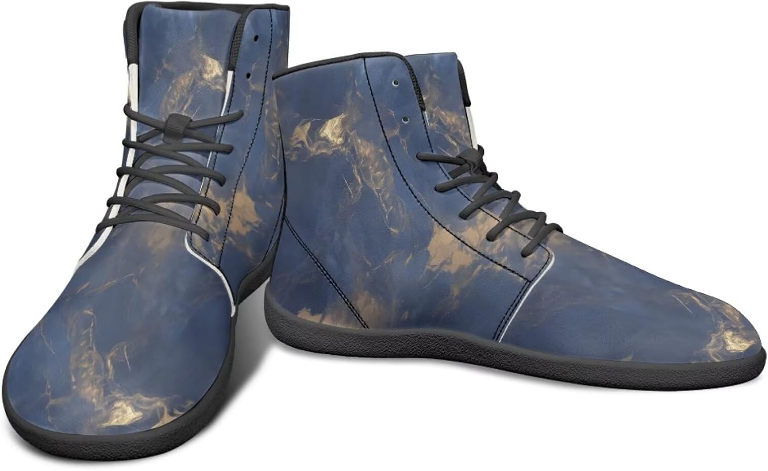 

Высокие легкие кроссовки с мраморным дизайном Watdotory, синий/золотой