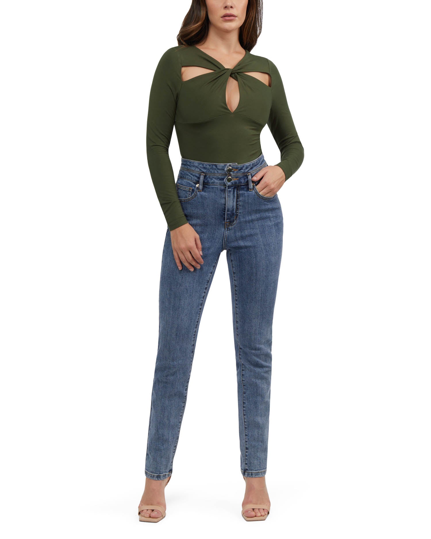 

Женский трикотажный топ Bebe Cross Front, цвет rosin