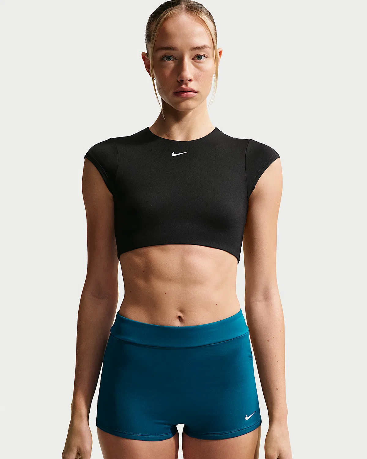 Женский укороченный топ для плавания Nike Swim, Black