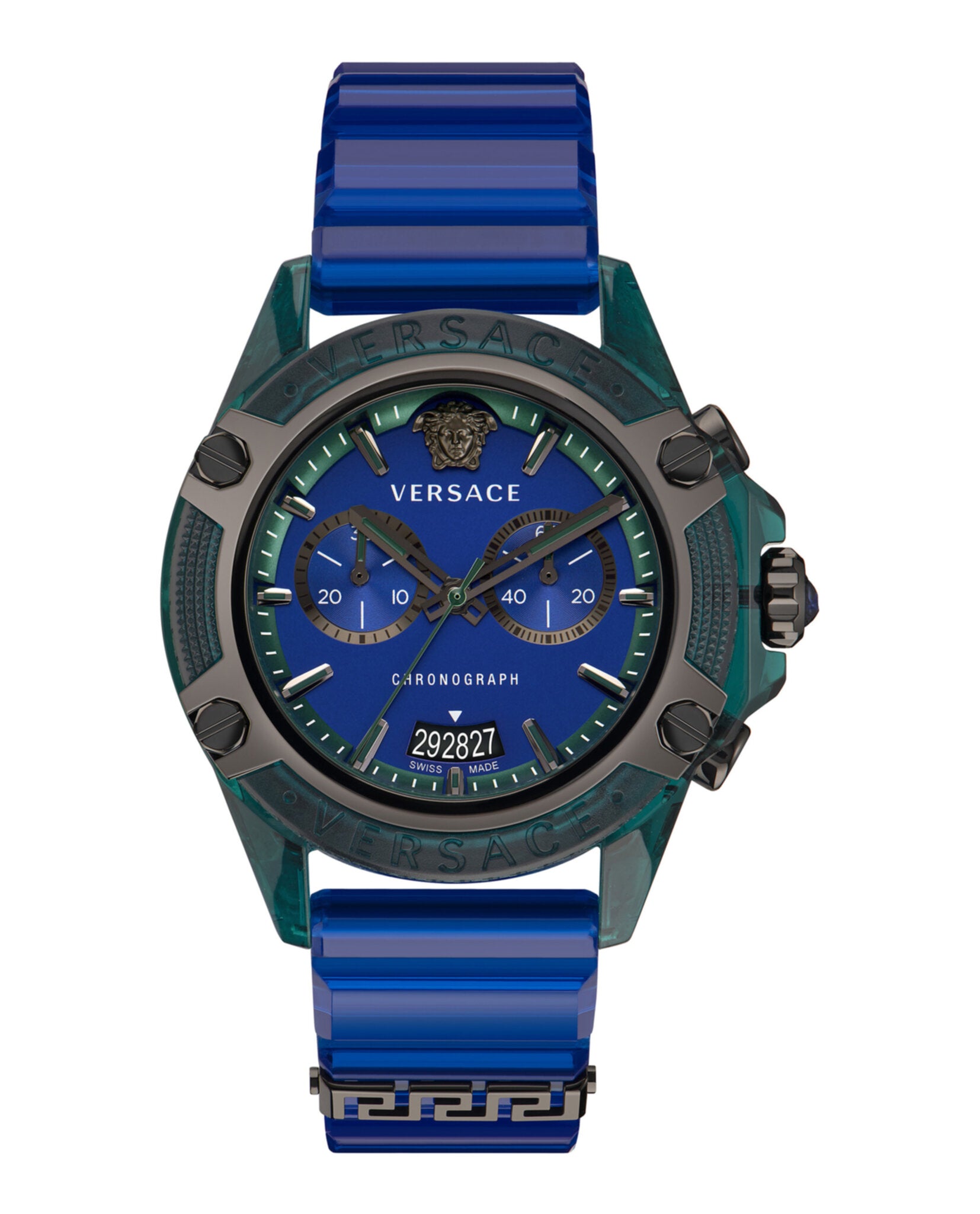 

Часы Icon Active с хронографом Versace, цвет blue/transparent green/blue
