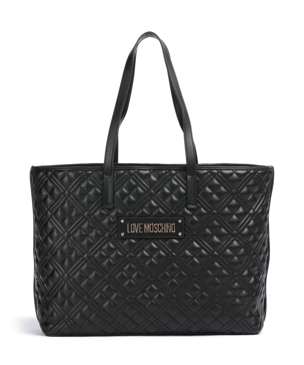 

Стеганый шоппер из искусственной кожи Love Moschino, черный