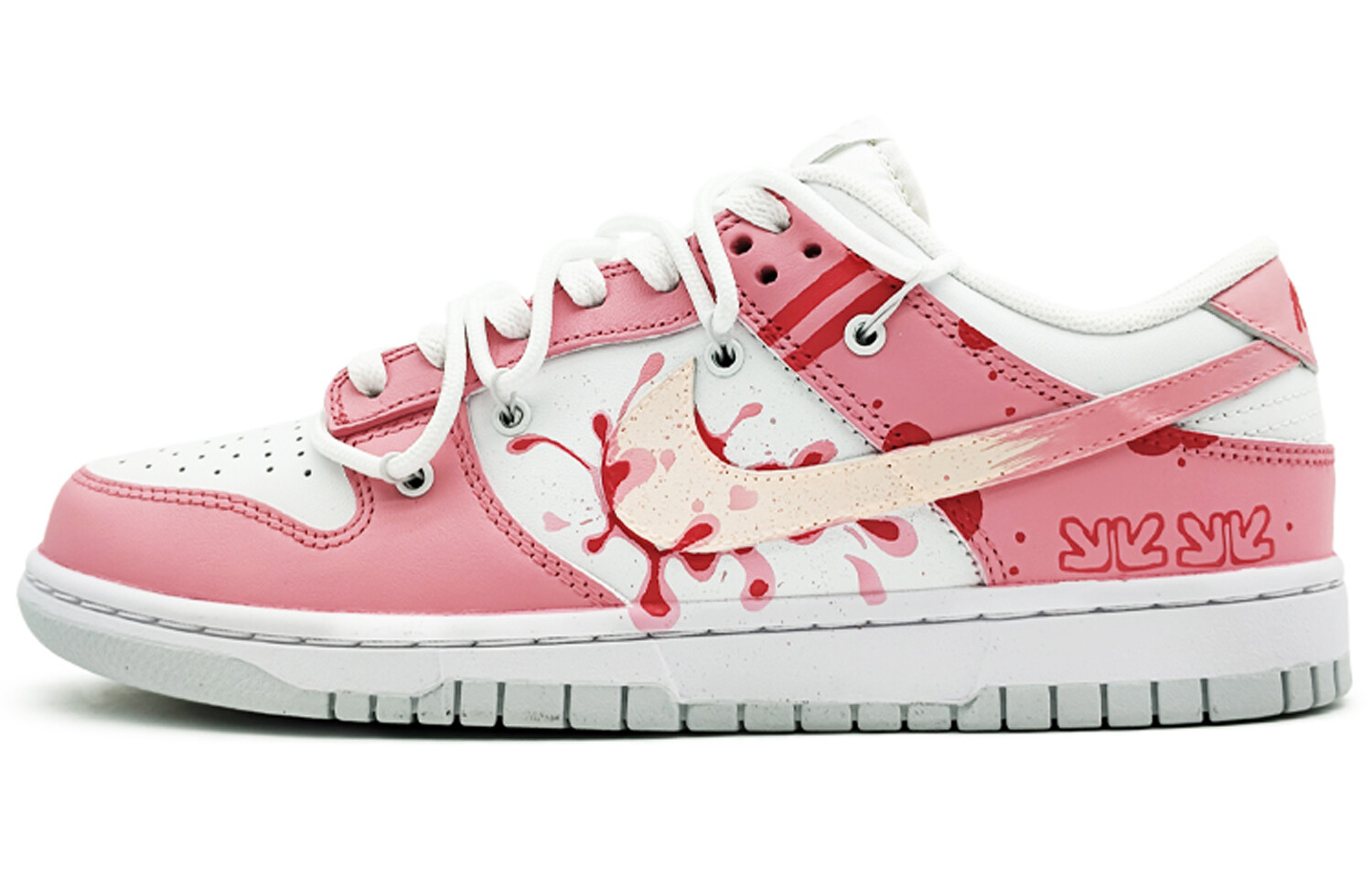 

Кроссовки Nike Dunk Skateboarding Shoes Unisex Low-top White/pink, розовый
