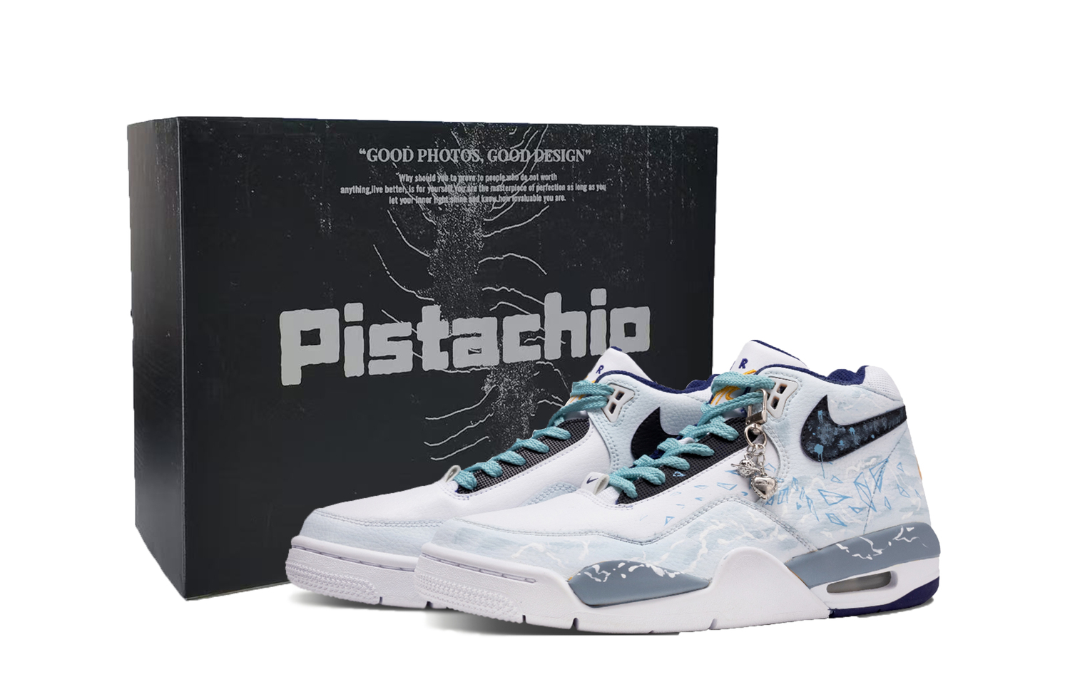 

Nike Легкие синие баскетбольные кроссовки Flight Legacy Crushed Star Box Cushioning, Wear Resistant Mid top Vintage для мужчин
