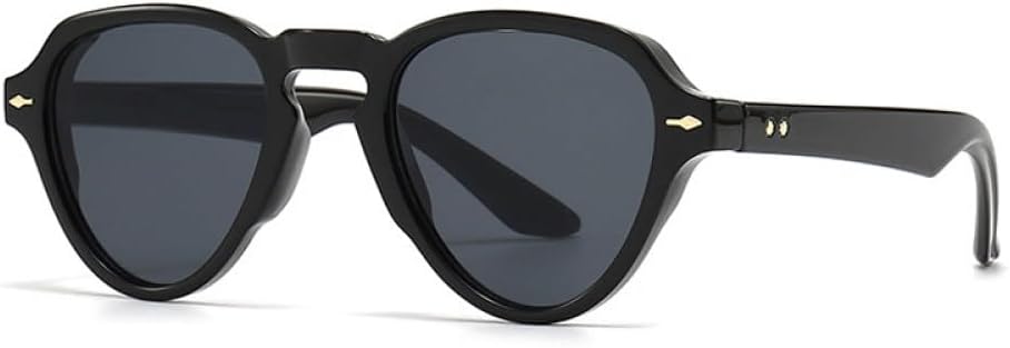 

Винтажные уникальные овальные женские солнцезащитные очки в стиле панк, модные градиентные очки с защитой от УФ-излучения UV400, мужские солнцезащитные очки «кошачий глаз» с заклепками LXLHWN, Black Gray