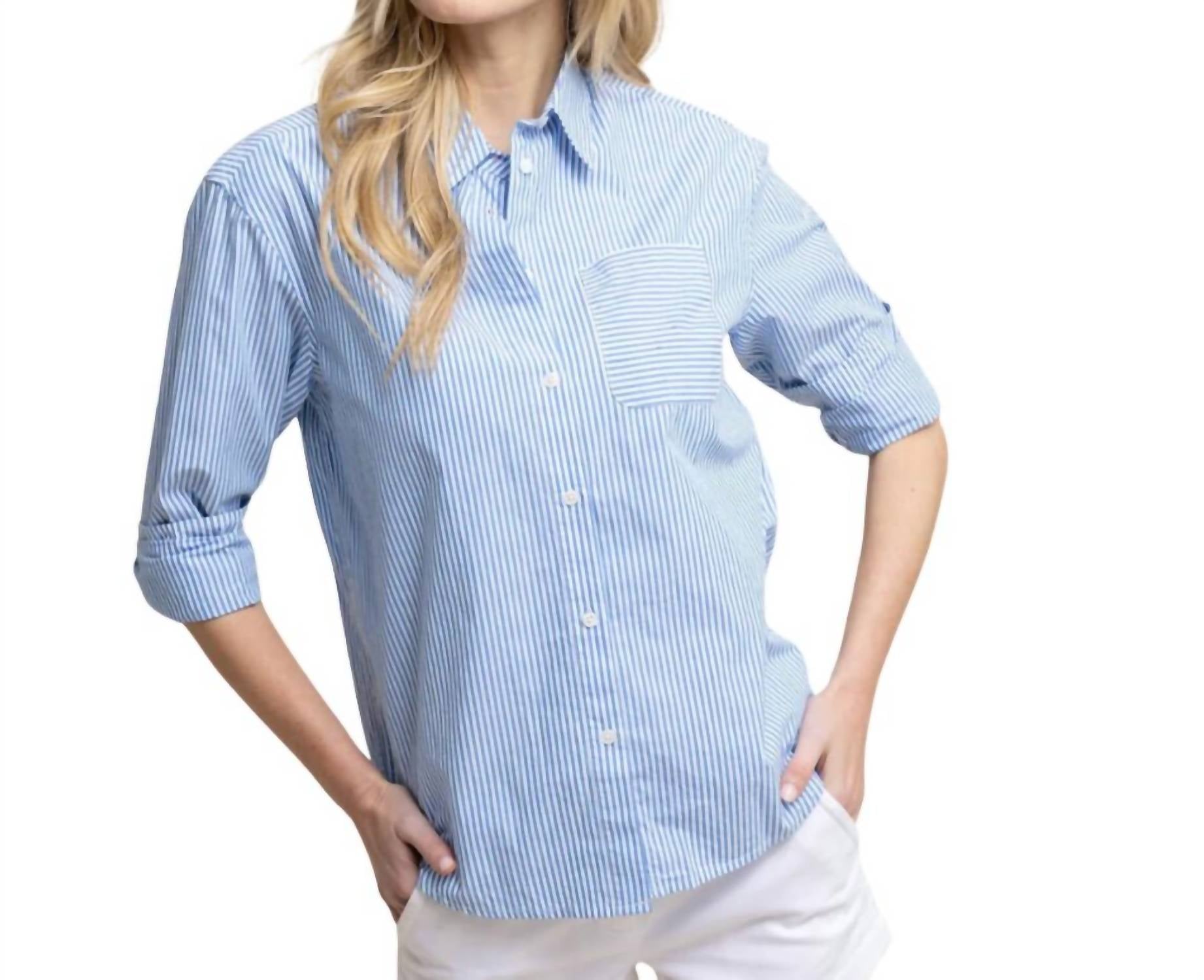 

Рубашка Katherine Stripe светло-синего цвета SOUTHERN TIDE