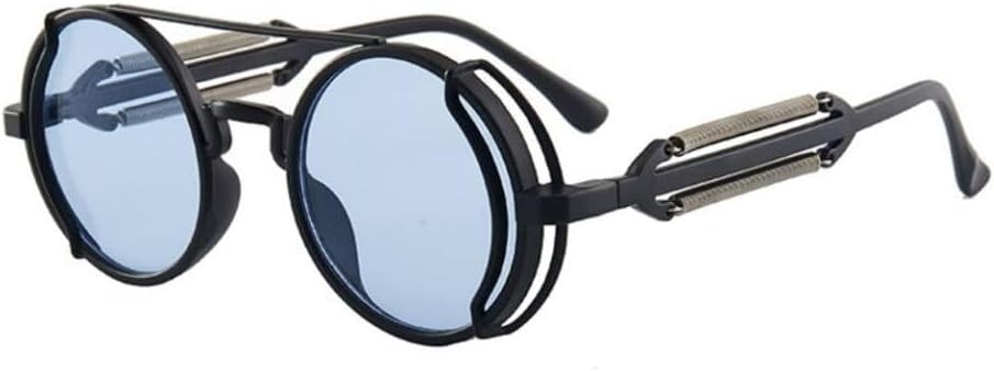 

Солнцезащитные очки MUTYNE в готическом стиле стимпанк для женщин и мужчин, ретро-круглые солнцезащитные очки в панк-стиле с металлической оправой и защитой от УФ-излучения UV400, 4