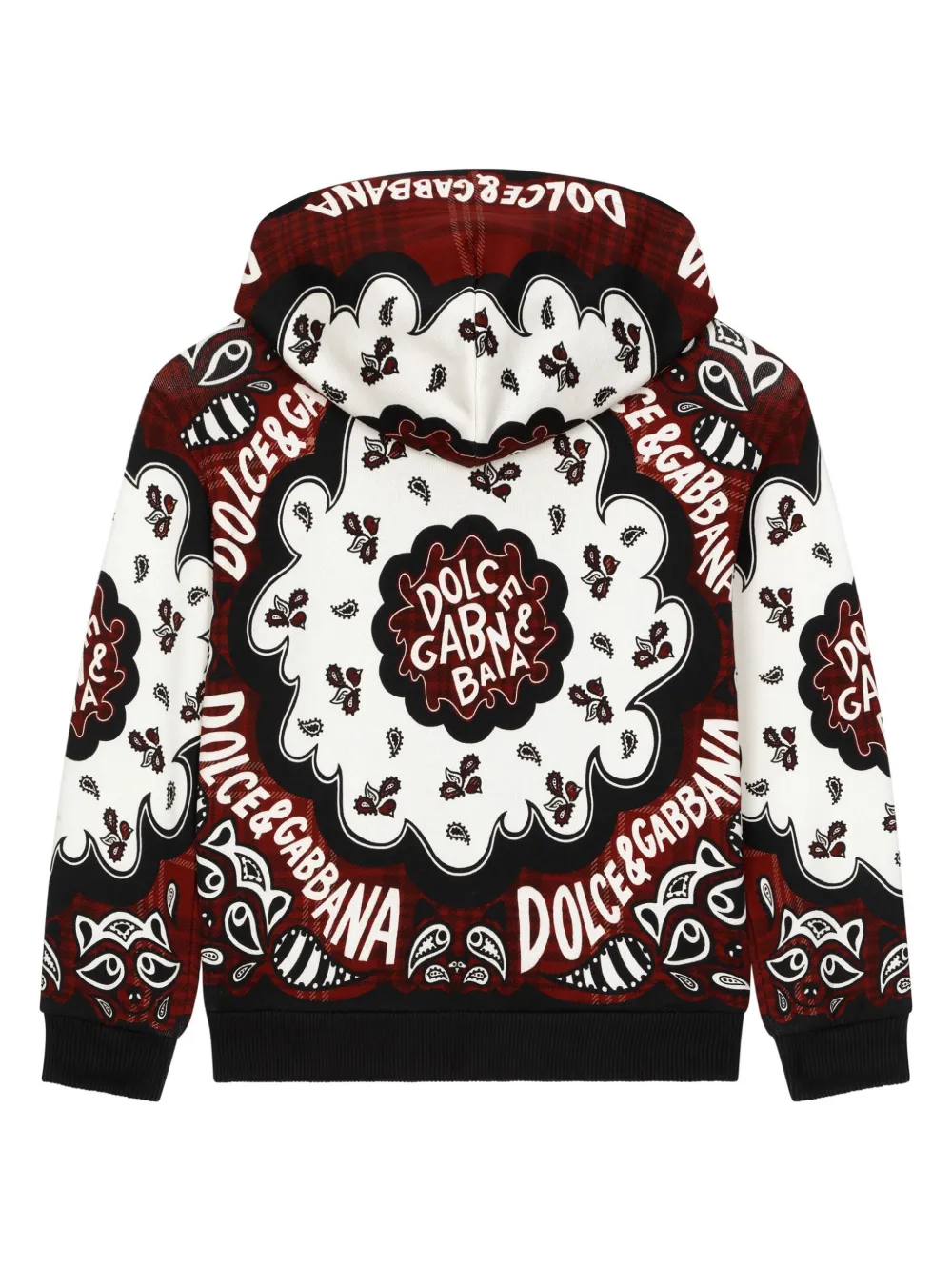 Худи на молнии с принтом Bandana Dolce & Gabbana Kids, черный — фото 2