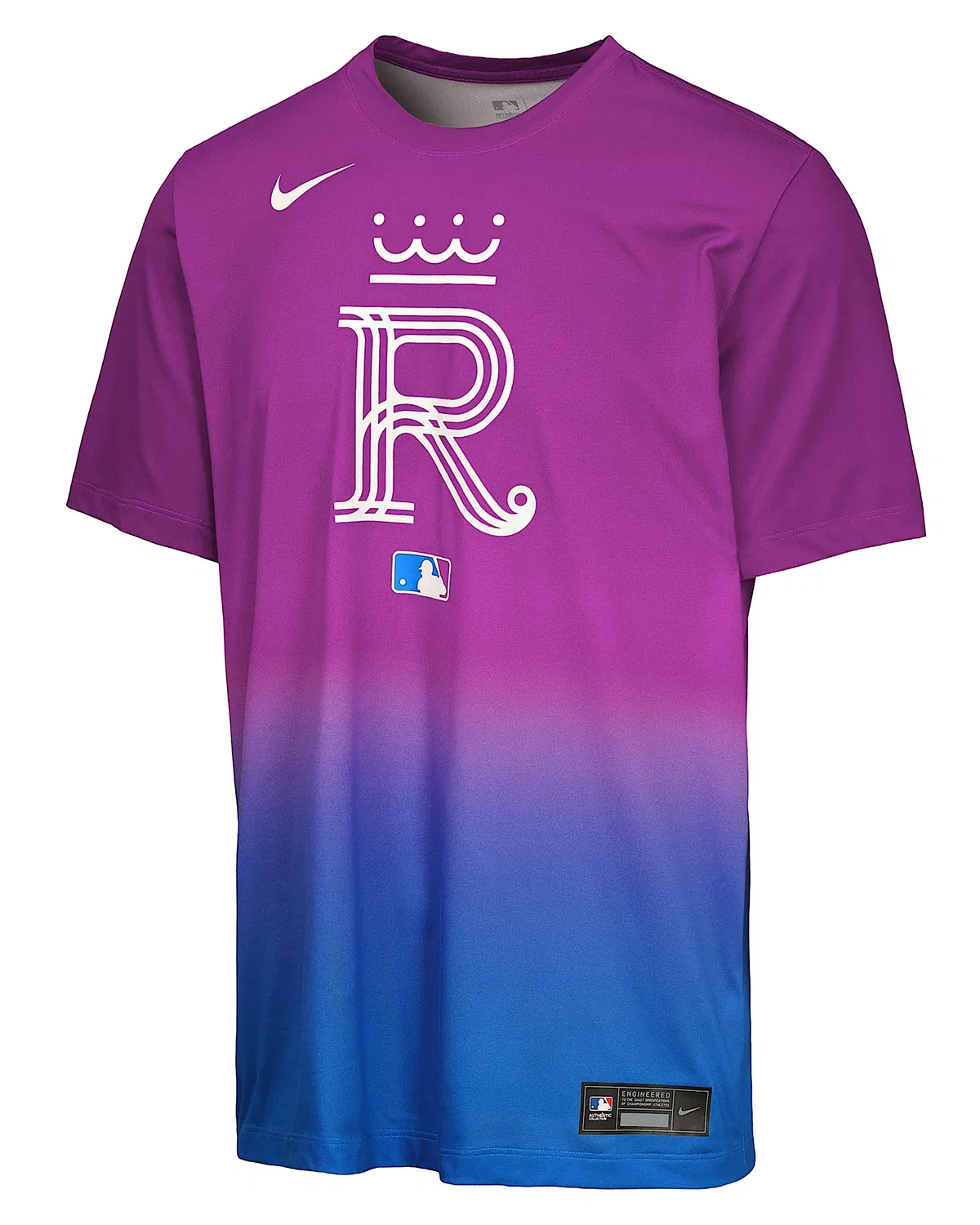 Большие детские Nike Dri-FIT MLB футболка Kansas City Royals Authentic Collection City Connect Velocity, Royal