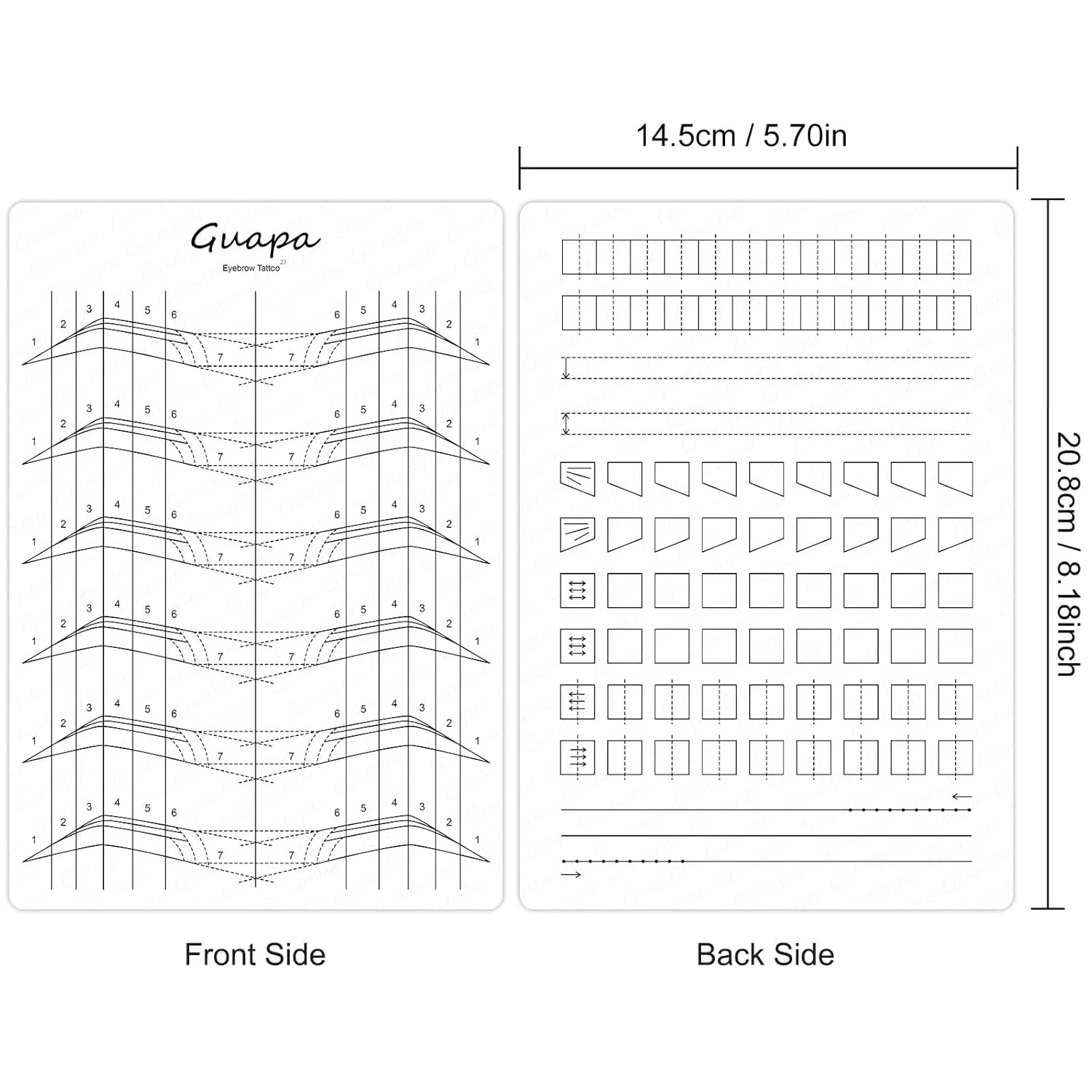 Двусторонняя силиконовая кожа для микроблейдинга, 4 шт. Rasmet, 4 Pack White Pad Design #6 — фото 3