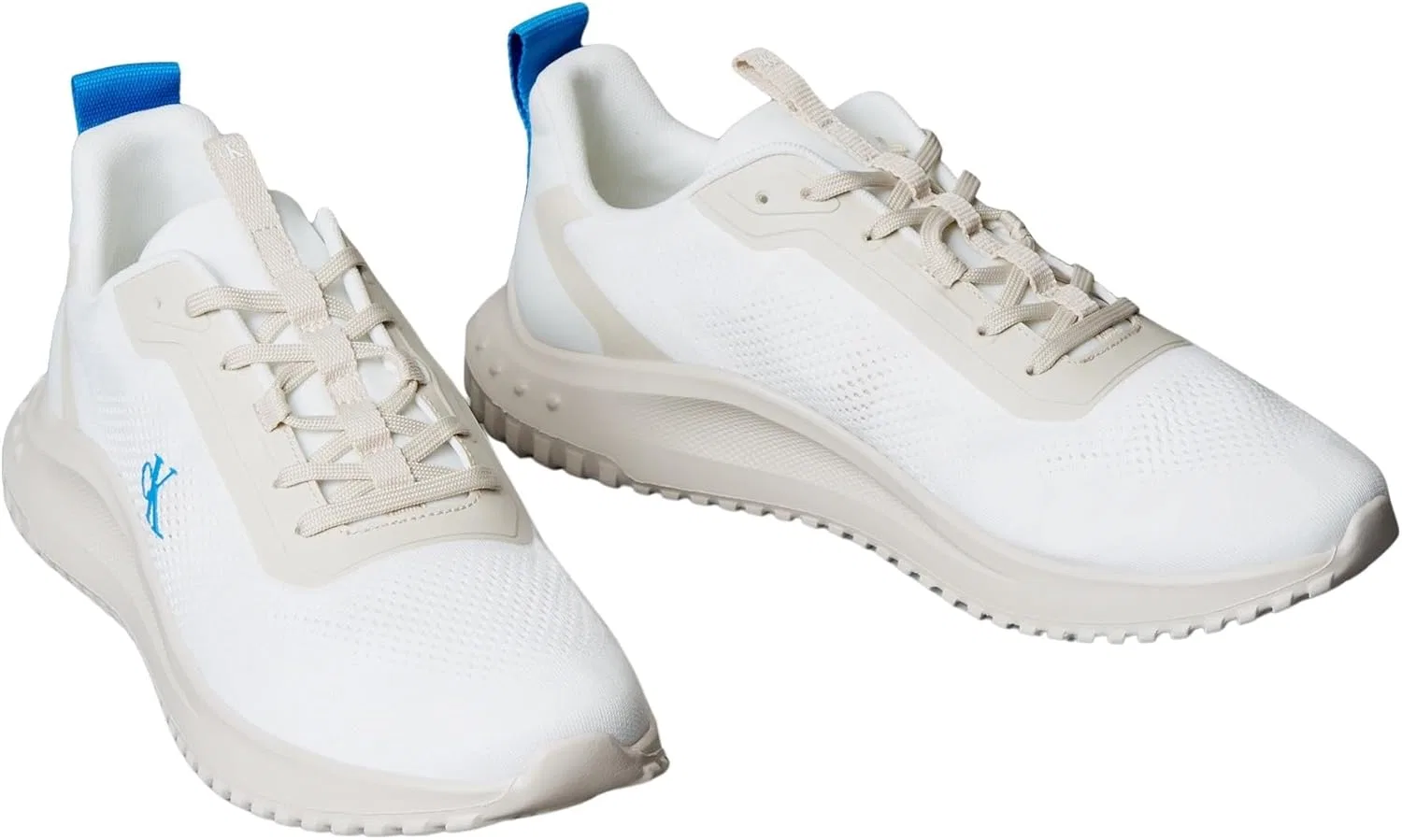 Мужские беговые кроссовки Calvin Klein Eva Mix с сетчатой ​​вставкой, Grey White Eggshell Indigo Blue — фото 3