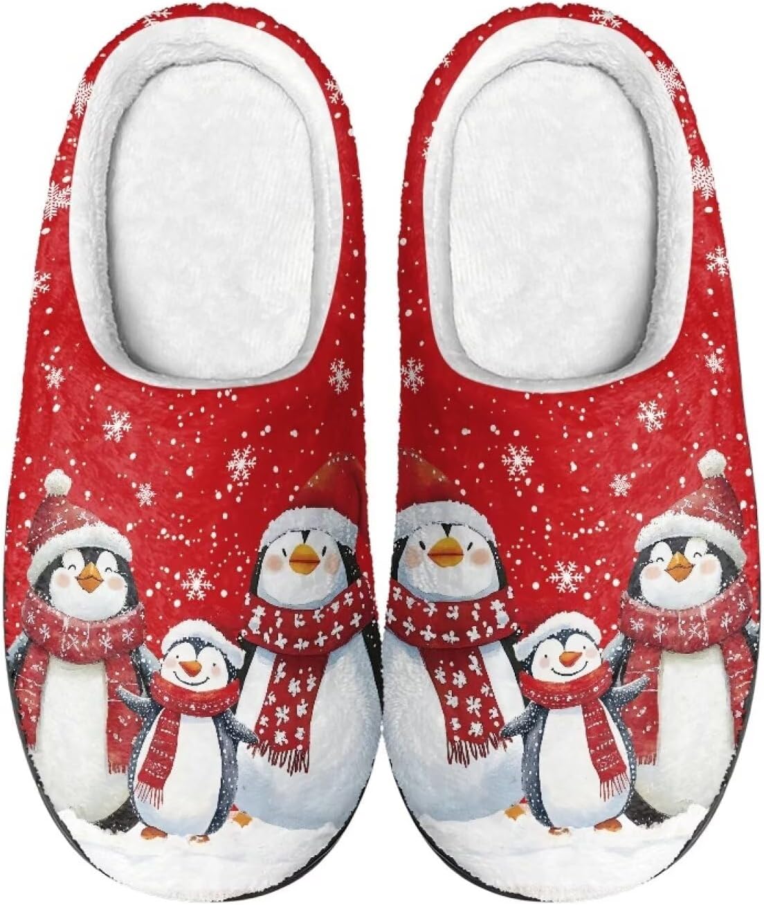 

Тапочки для женщин и мужчин, рождественские домашние тапочки, тапочки для дома, рождественские тапочки для пары Srengjodk, Christmas Penguins Print