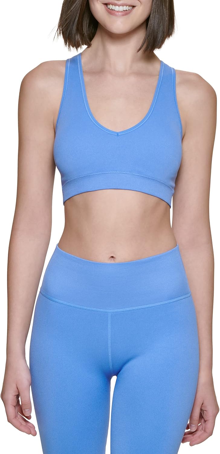 

Женский спортивный бюстгальтер Calvin Klein Performance с тонкими ребрами, V-образным вырезом и съемными чашечками, Hyacinth