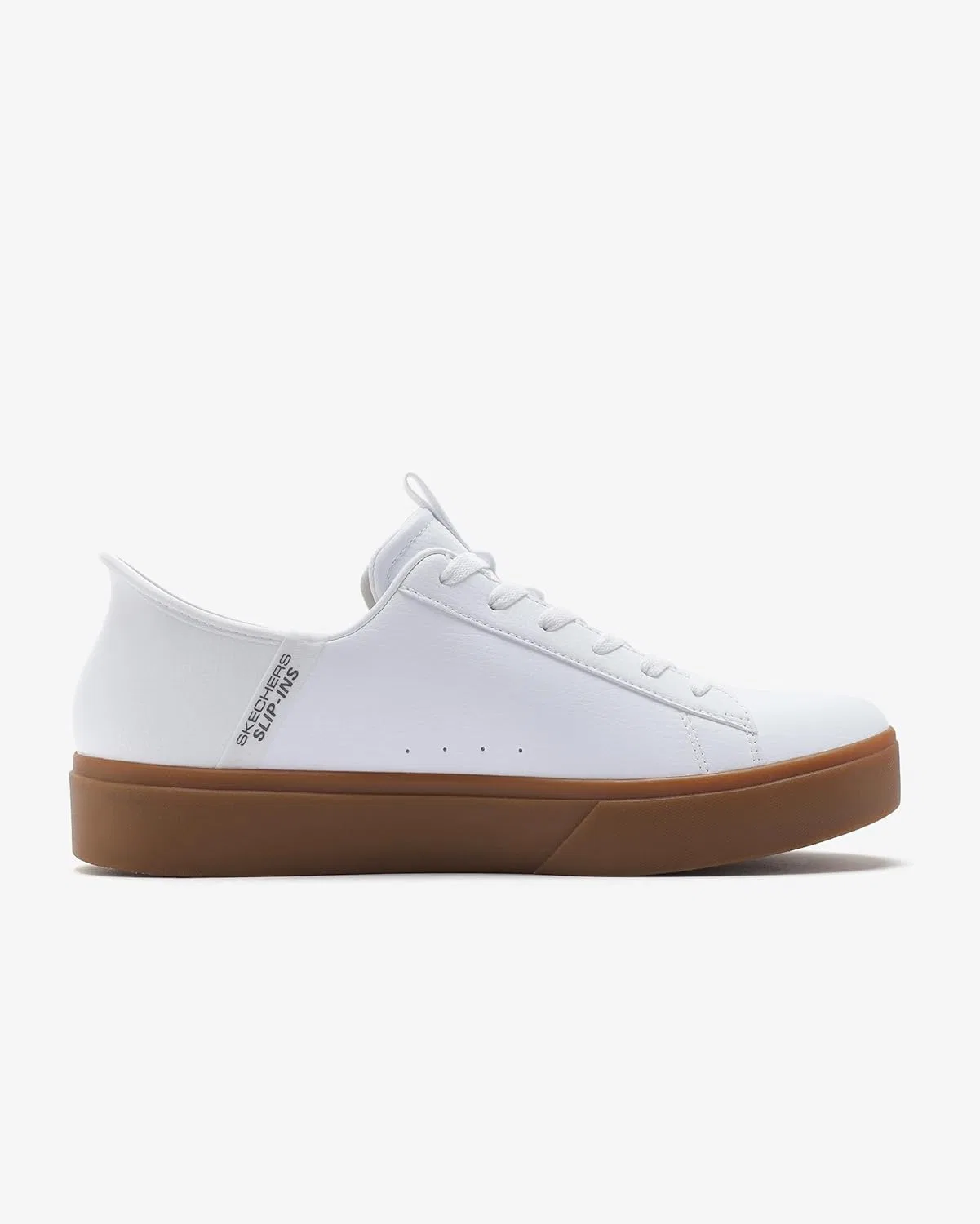 Мужские слипоны Skechers Eden Lx Strando Platform с возможностью снятия сандалий без помощи рук, White Duraleather Natural Trim — фото 2