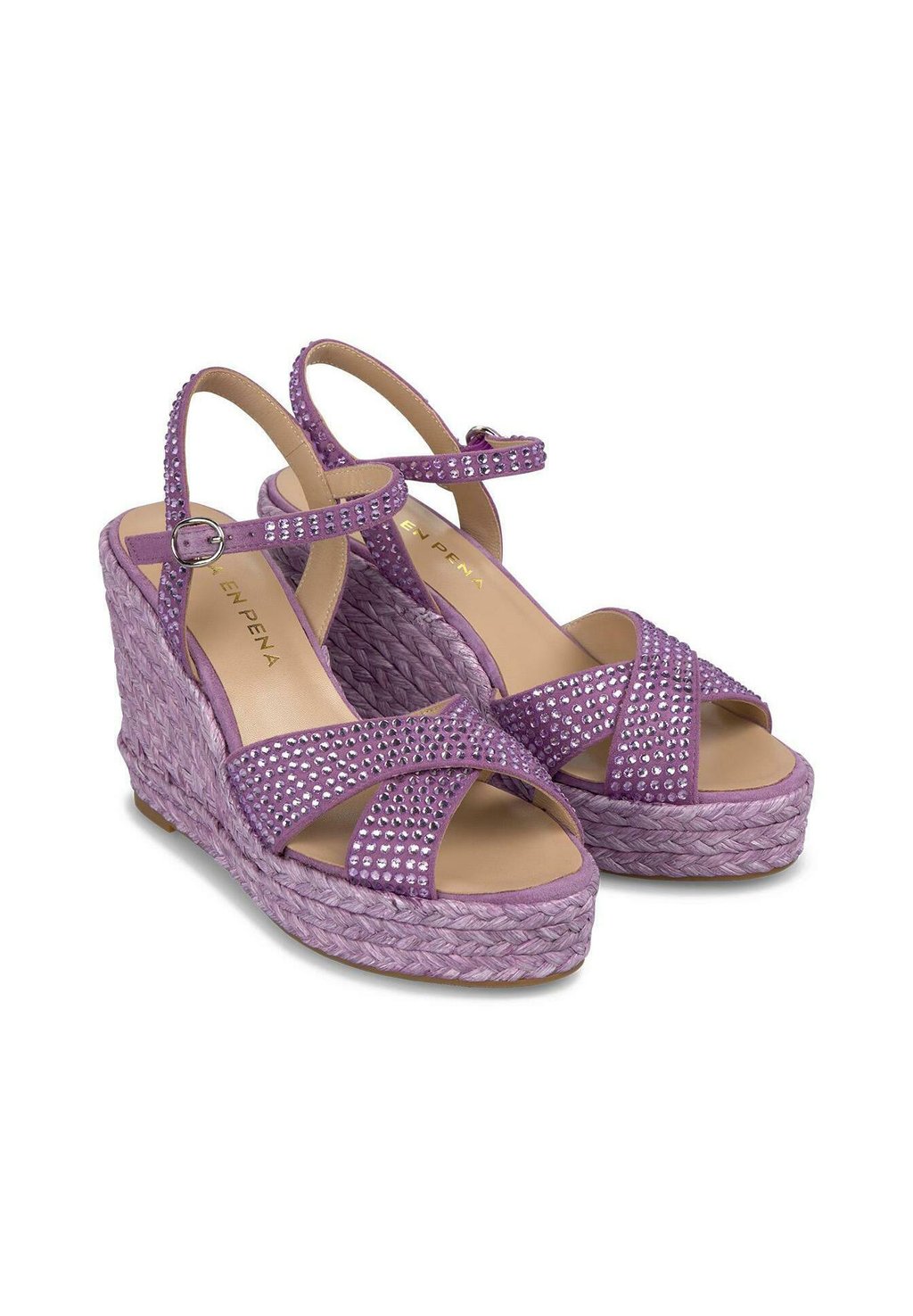 Босоножки на танкетке CON CIERRE HEBILLA - Platform sandals Alma en Pena, фиолетовый — фото 3