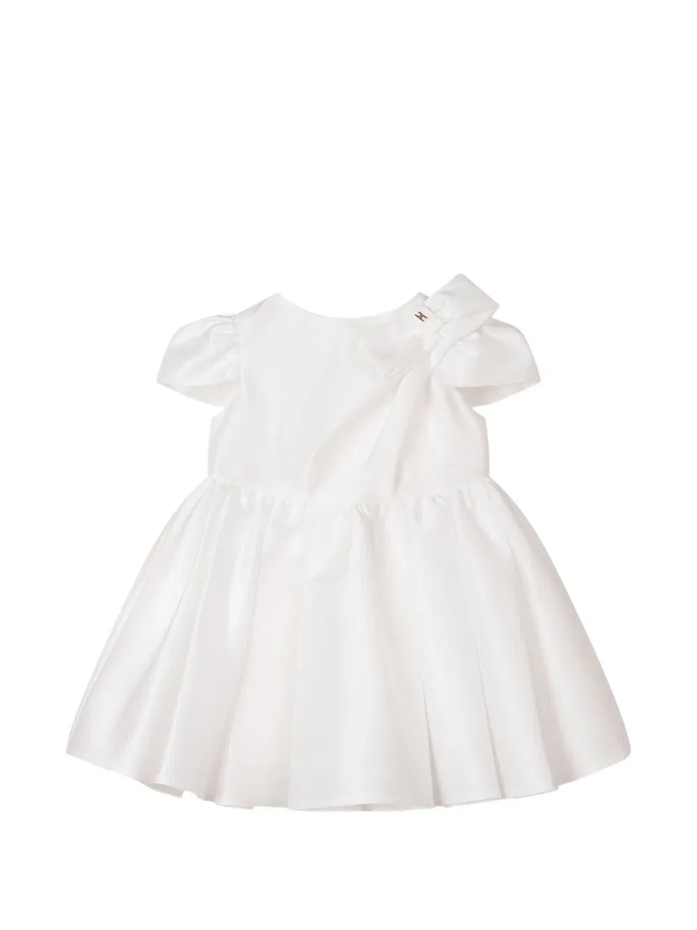 Платье с бантом и складками Elisabetta Franchi La Mia Bambina, белый