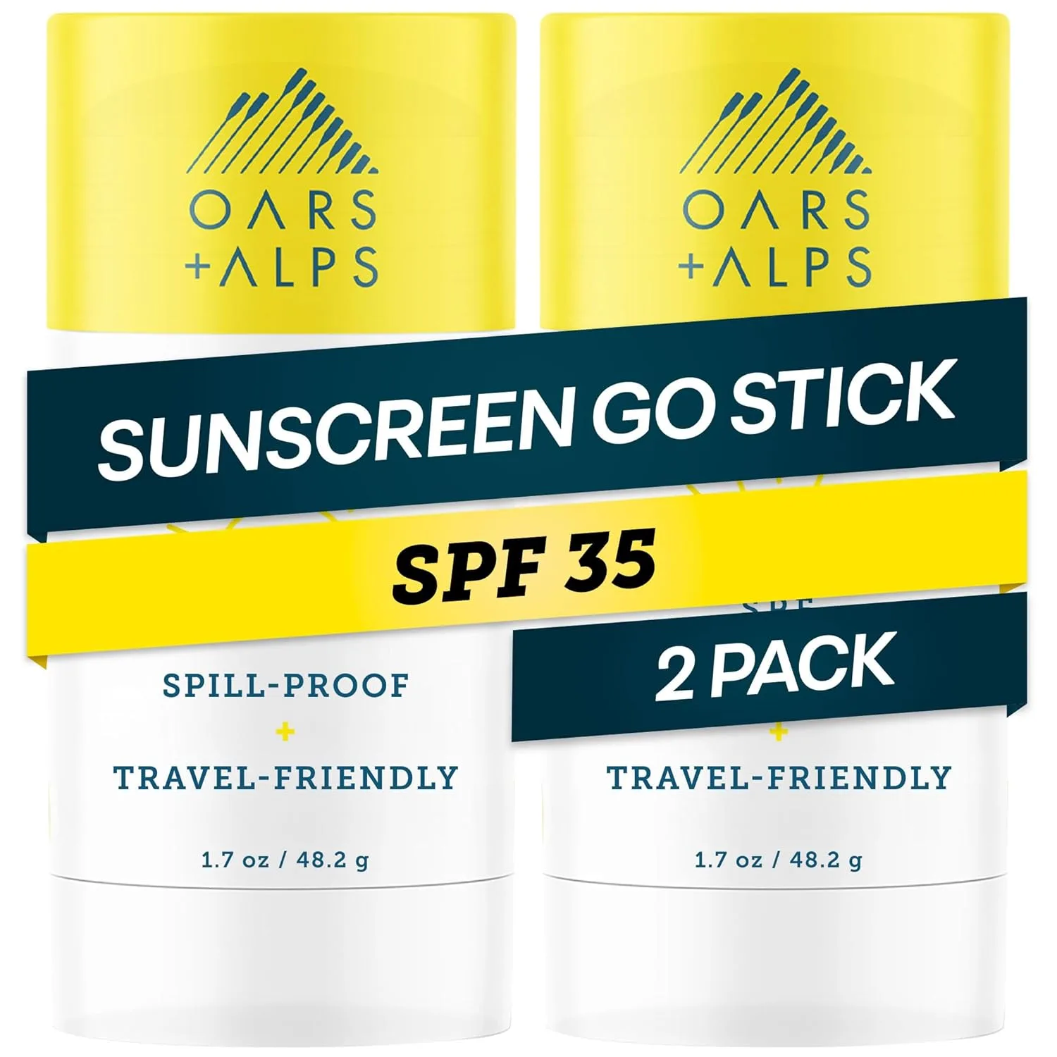 Oars + Alps солнцезащитный стик для лица SPF 35, водостойкий, с витамином E, 48 г, 2 шт 96.39 г (2 шт.), Clear