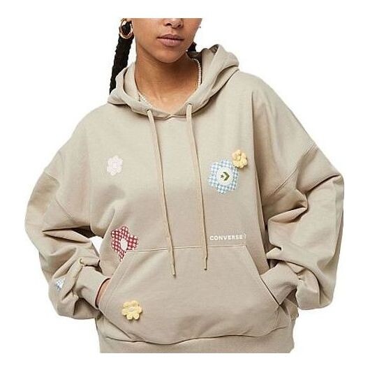

Толстовка flora logo hoodie 'beige' Converse, бежевый