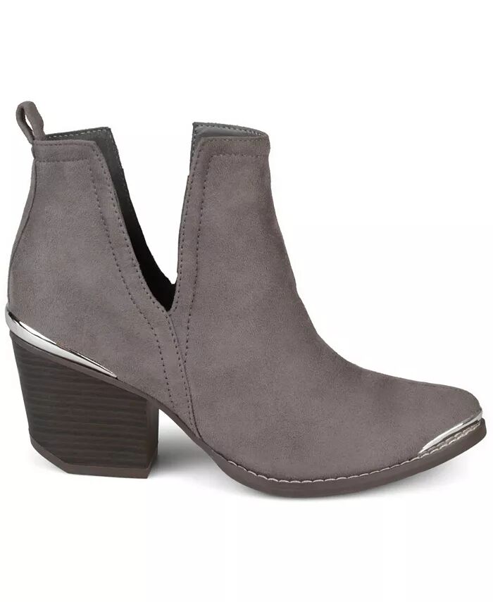 Женские ботинки Issla Block Heel в стиле вестерн Journee Collection, серый — фото 2