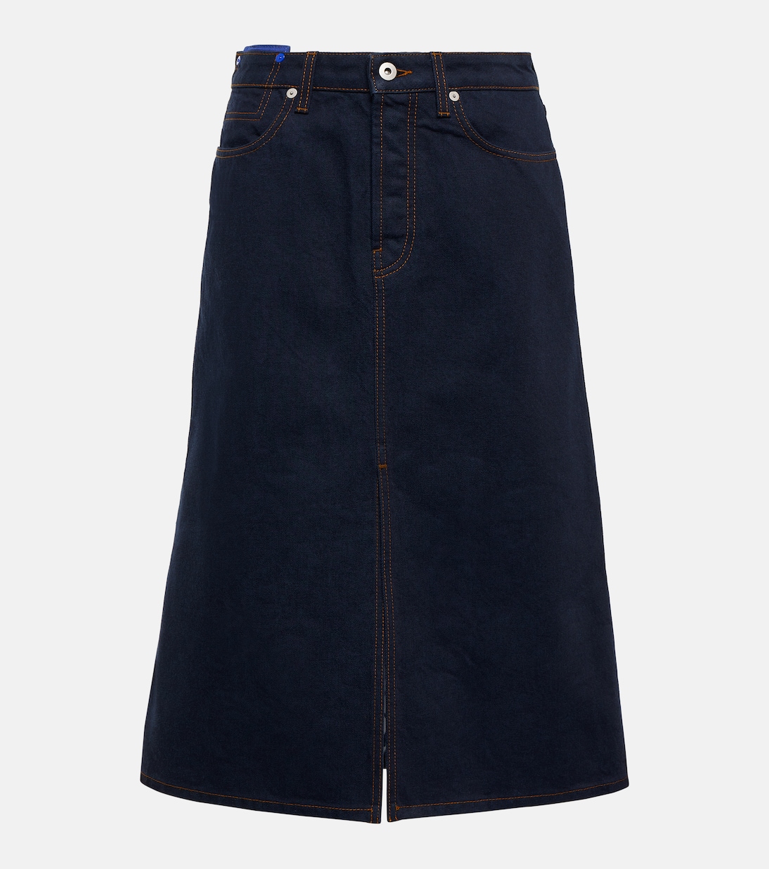 

Юбка миди из денима с высокой талией Burberry, Indigo Blue