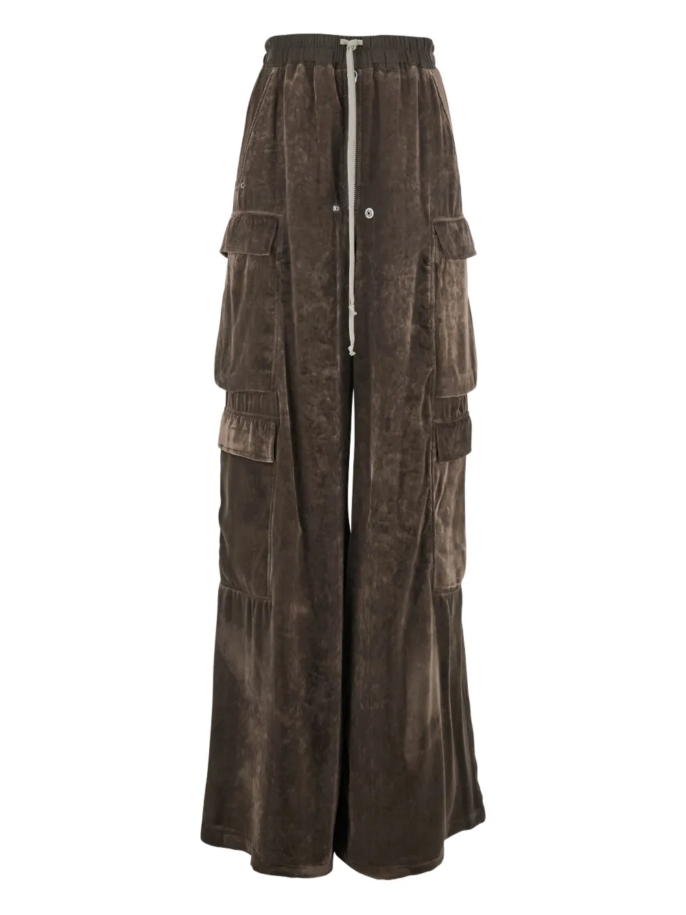 

Велюровые брюки с накладными карманами Rick Owens, коричневый