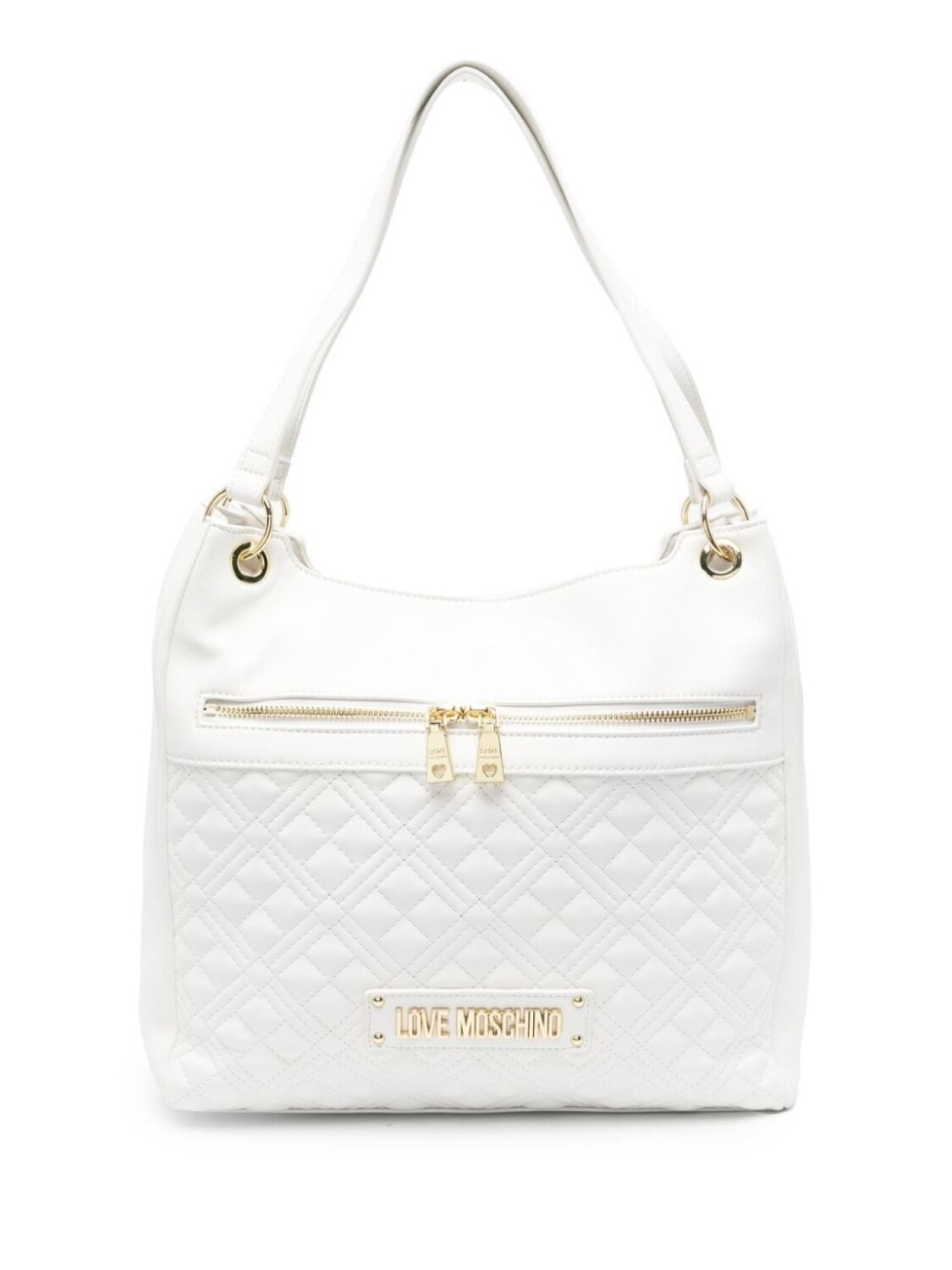 

Love Moschino стеганая сумка-тоут с логотипом, белый