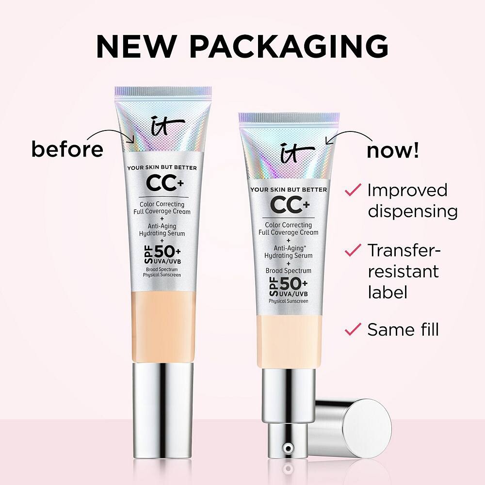 IT Cosmetics CC+ Крем-основа для коррекции цвета с полным покрытием и SPF 50+, цвет Fair — фото 3