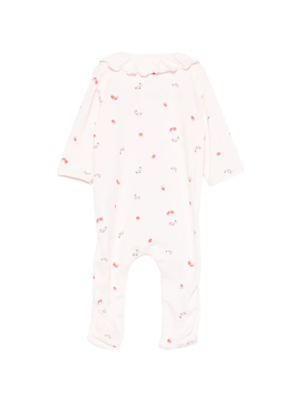 Детский комбинезон с рюшами и цветочным принтом Petit Bateau, розовый — фото 2