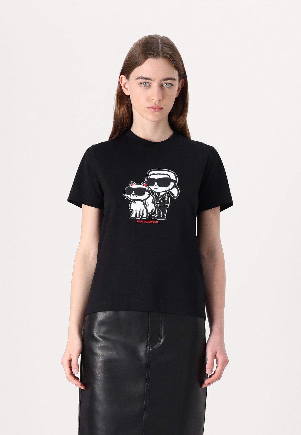 

Футболка с принтом IKON SKETCH DUO KARL LAGERFELD, черный