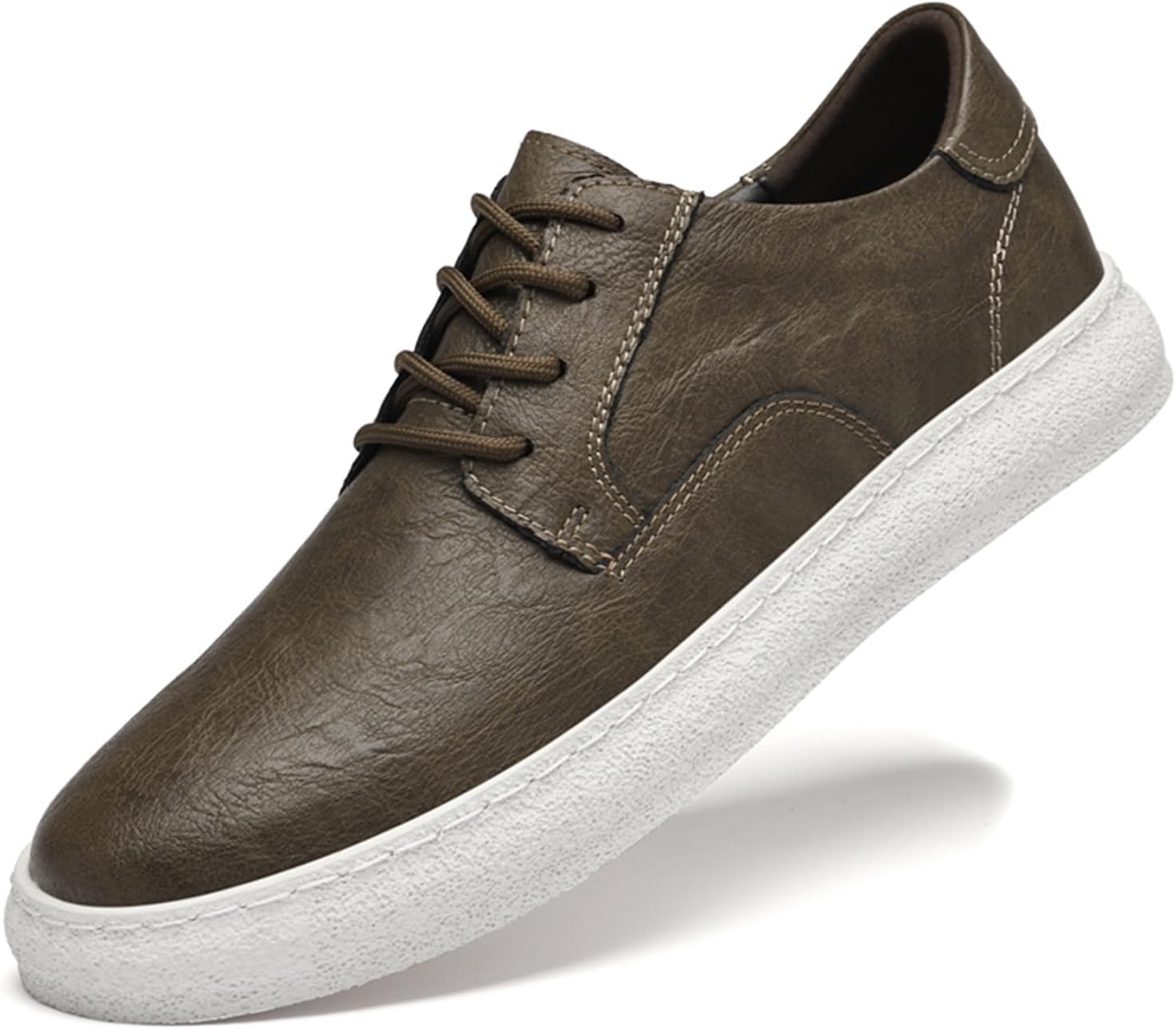 

Мужские модные кроссовки из премиальной натуральной кожи, деловые кроссовки для мужчин, стильные ретро повседневные мужские туфли Abborora, хаки