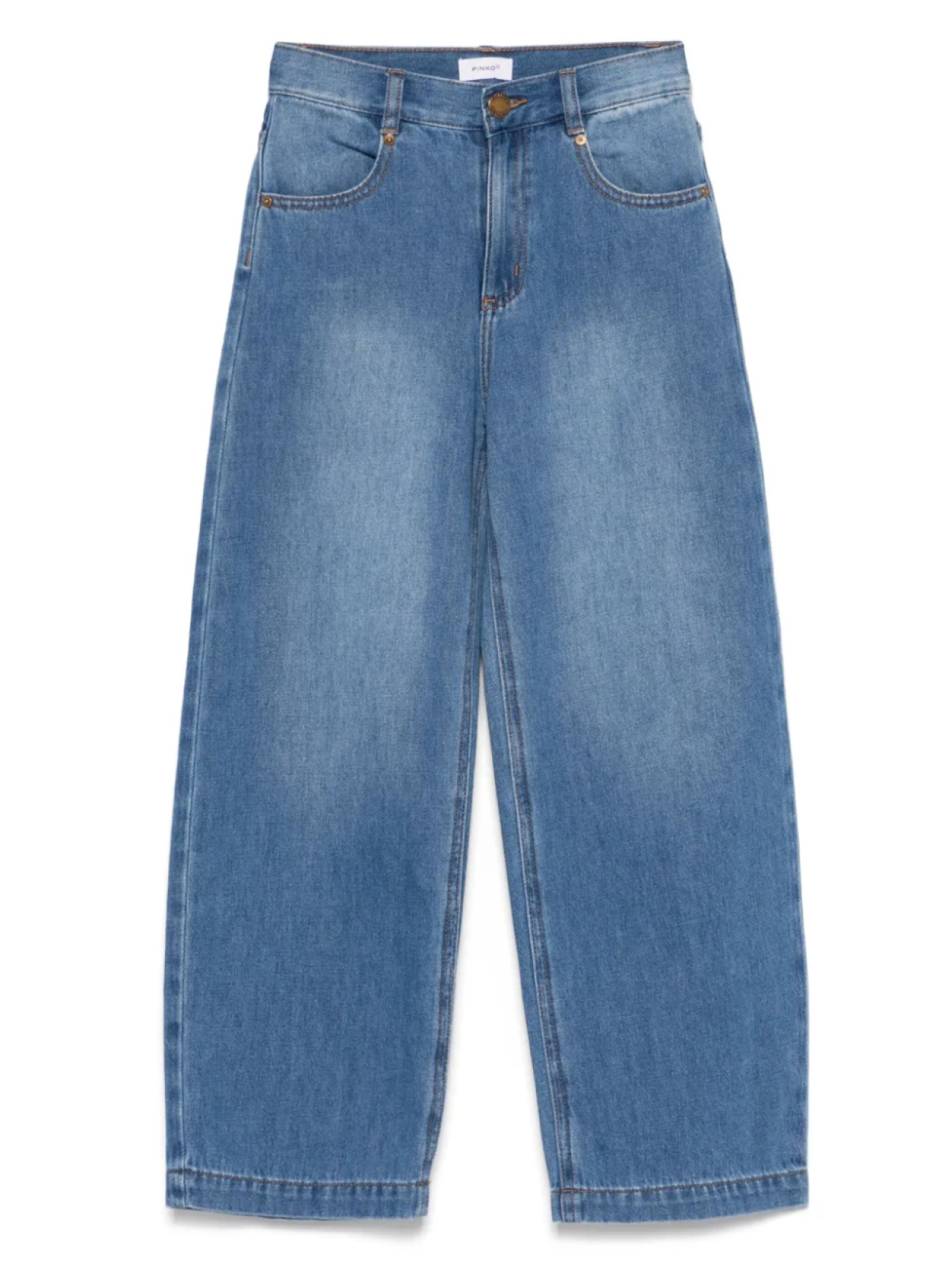 

Джинсы Pinko Kids прямого кроя с логотипом, синий