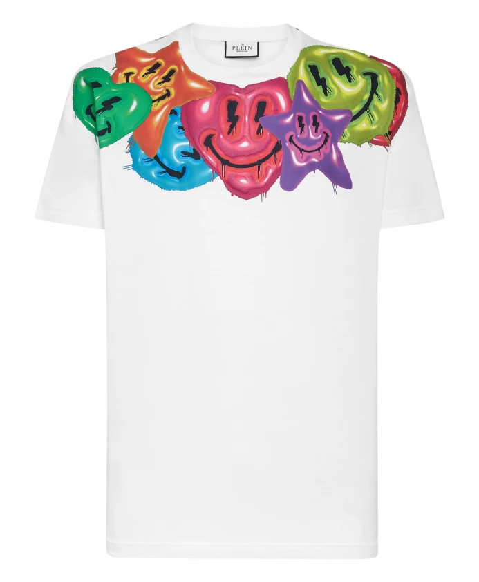 

Футболка с круглым вырезом и улыбкой Philipp Plein, белый