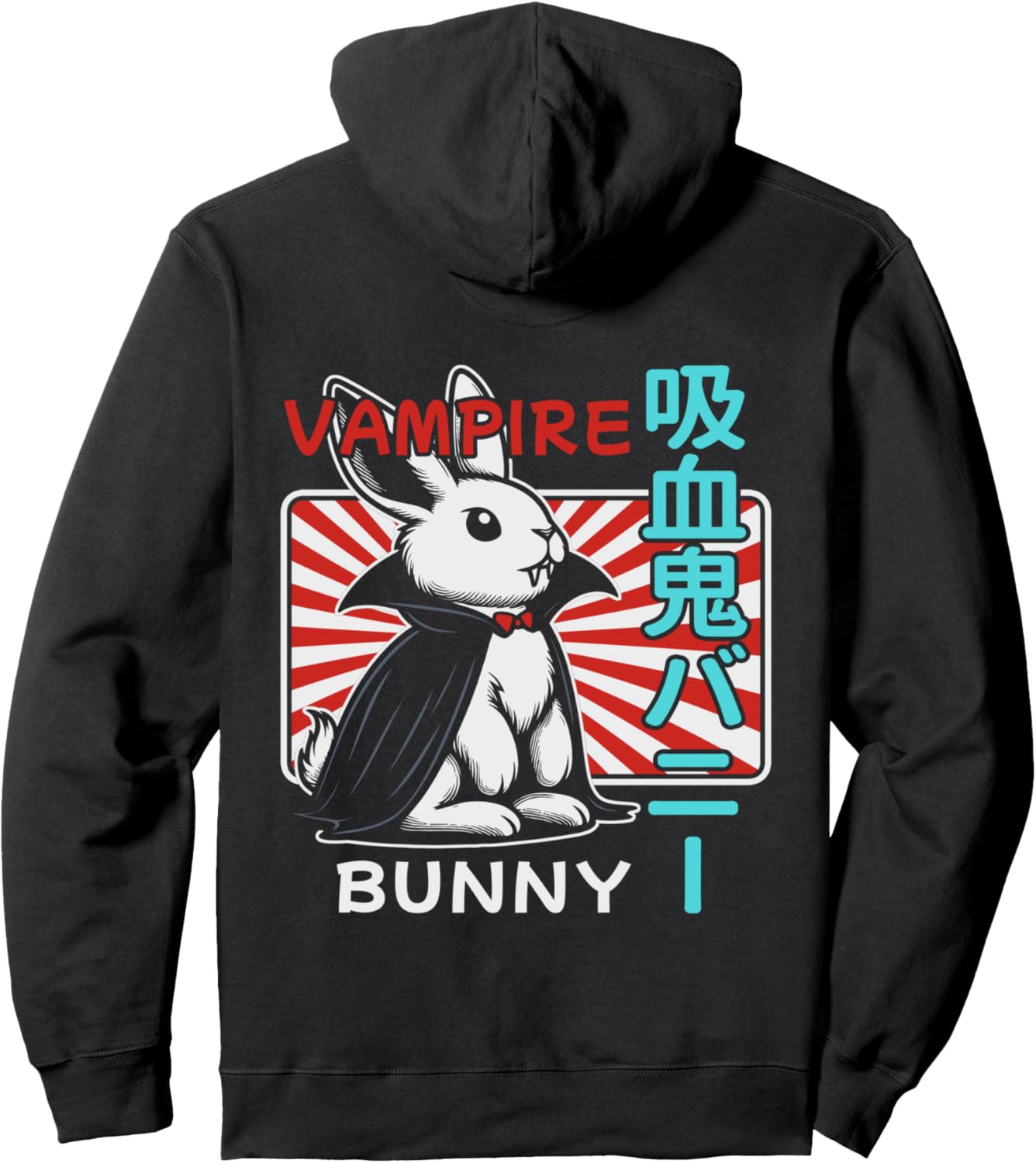 

Худи с изображением кролика-вампира Spooky Bunnies Vampire Hare, черный