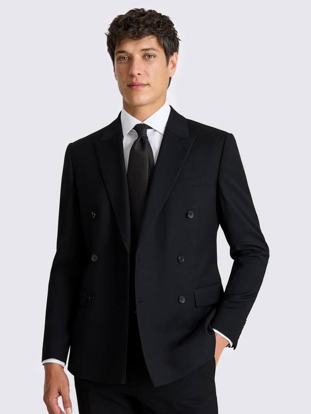 

Стройный приталенный двубортный стрейч-пиджак Moss, Black