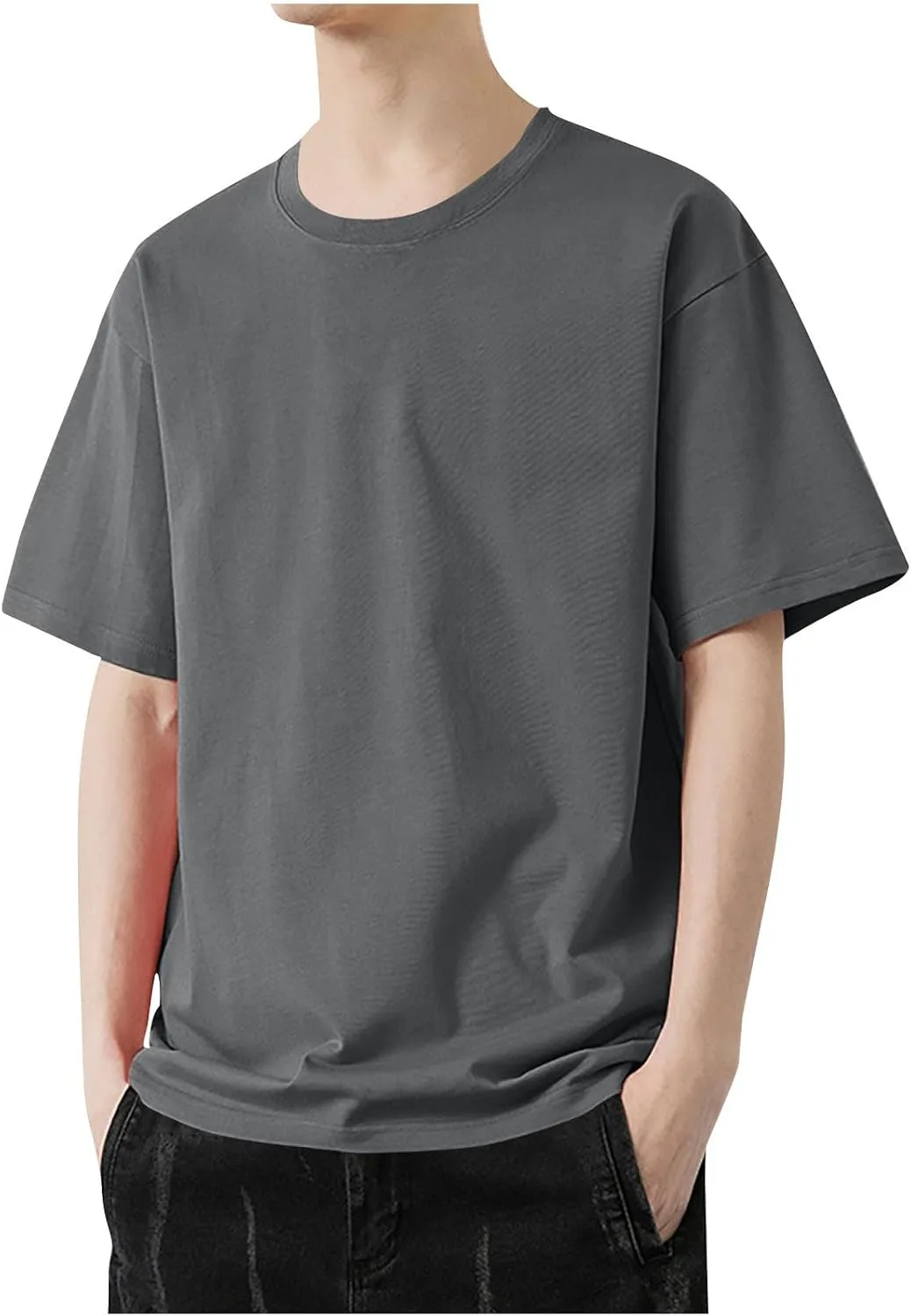 

Мужская футболка Casual с коротким рукавом и круглым вырезом, Oversized