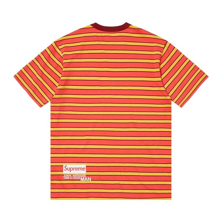 Топ Supreme x Junya Watanabe x Comme des Garçons MAN Stripe Short-Sleeve Top Dark Red, красный — фото 2