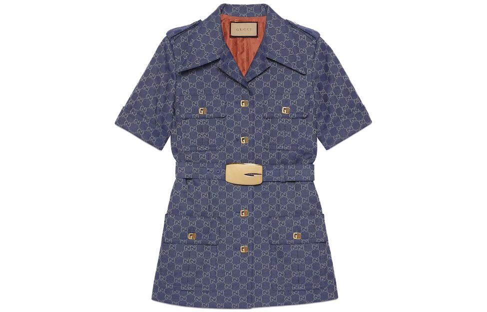 

Платье Gucci с короткими рукавами, синий
