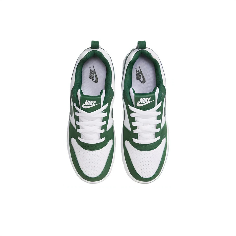 Низкие противоскользящие износостойкие детские кроссовки Court Borough Nike, белый/зеленый — фото 4