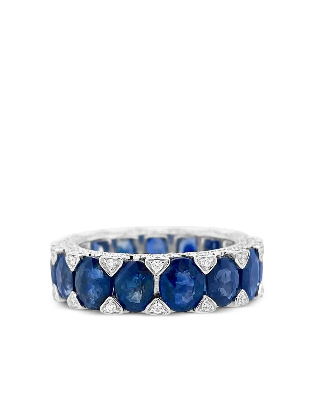 

Кольцо Eternity из белого золота с бриллиантами и сапфиром HYT Jewelry, серебяный