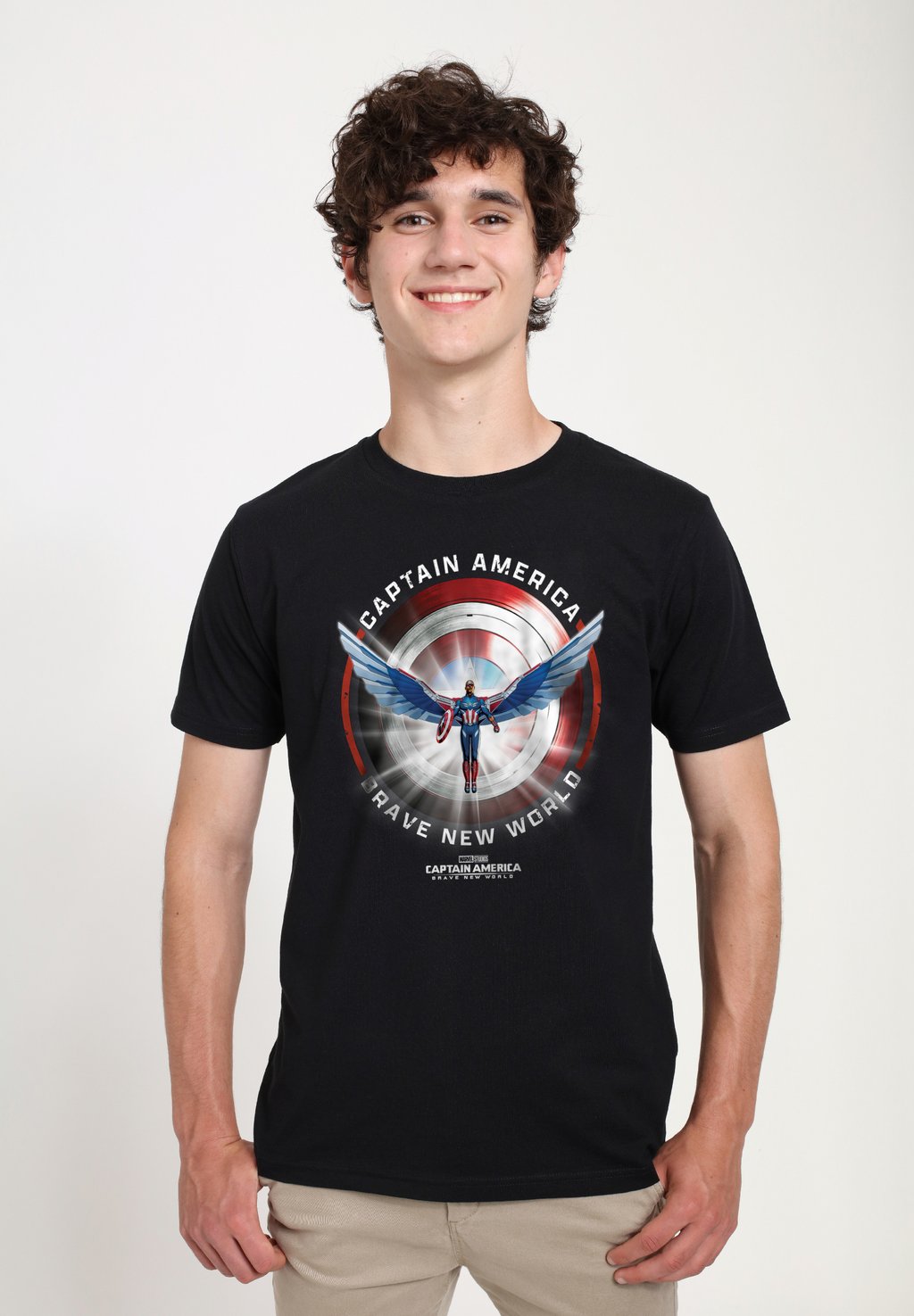 

Футболка с принтом CAPTAIN AMERICA BRAVE NEW WORLD SHIELD Henry Tiger, черный