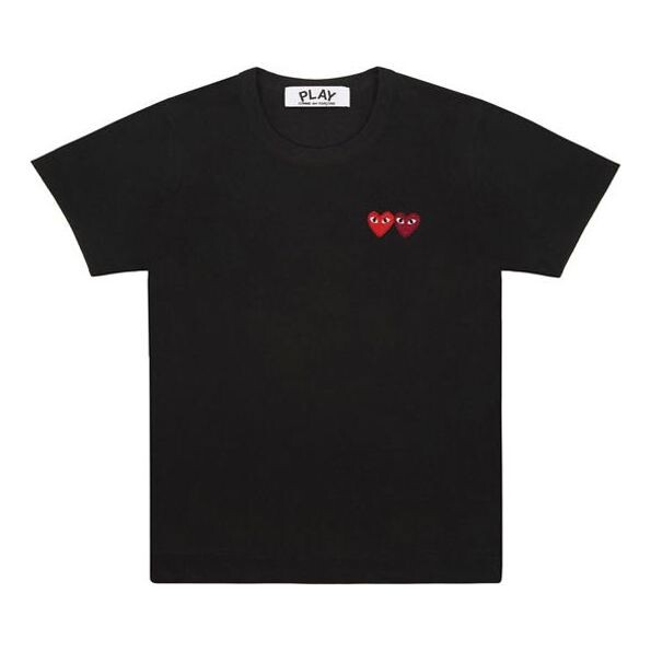 

Футболка double heart t-shirt 'black' Comme Des Garcons Play, черный