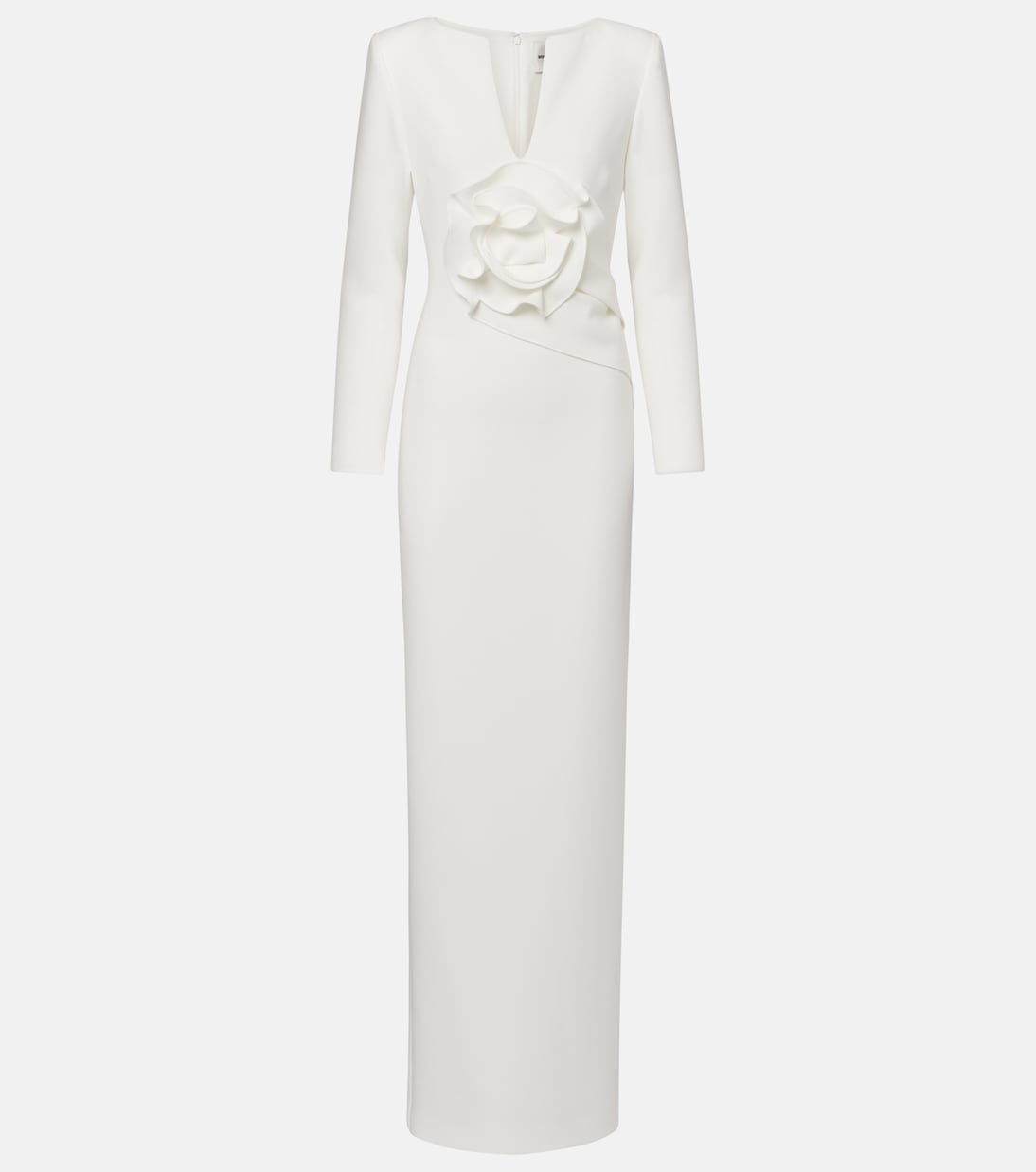 

Свадебное платье из кади с цветочной аппликацией Roland Mouret, белый
