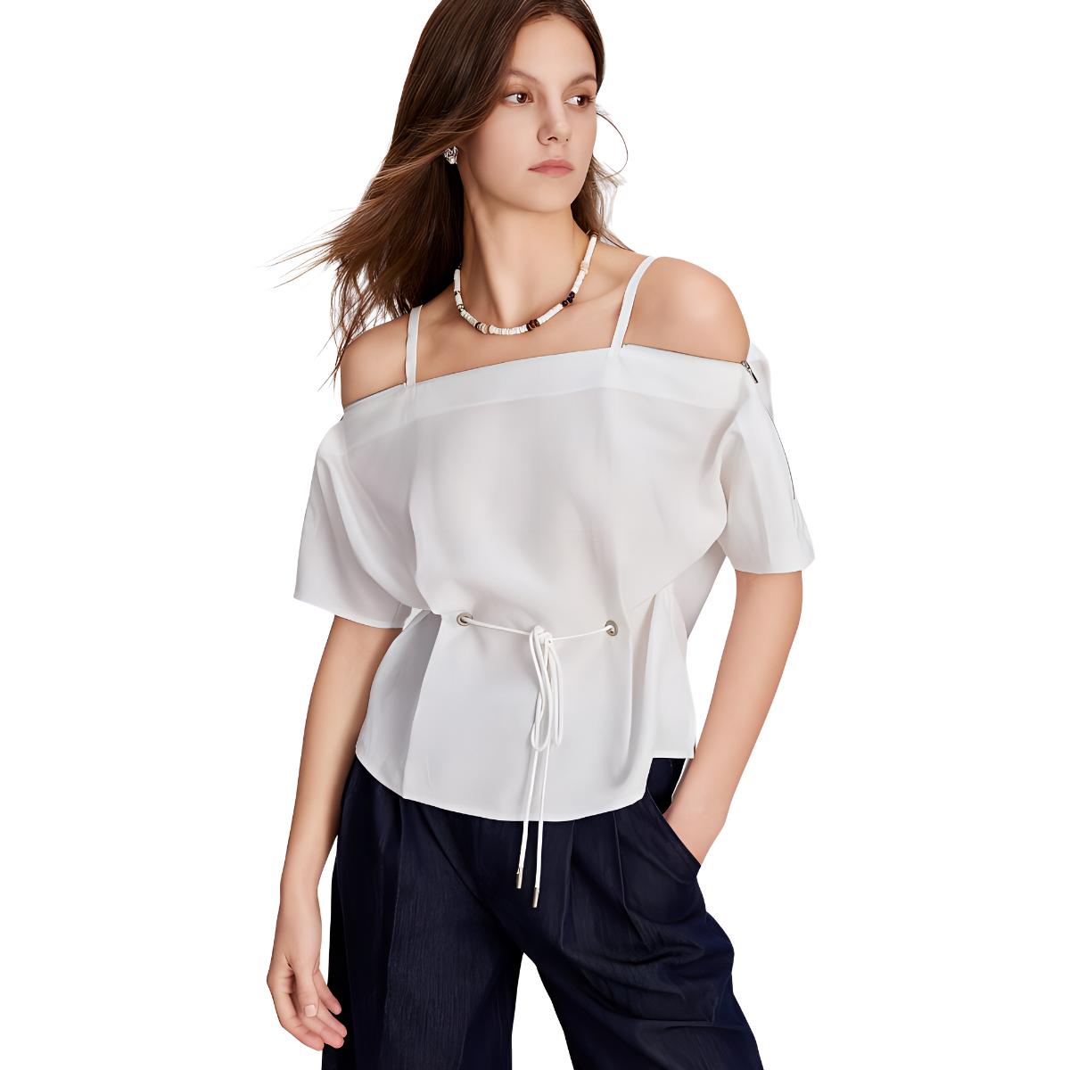 

ELLE Рубашка Women's White Boat neck Moderate