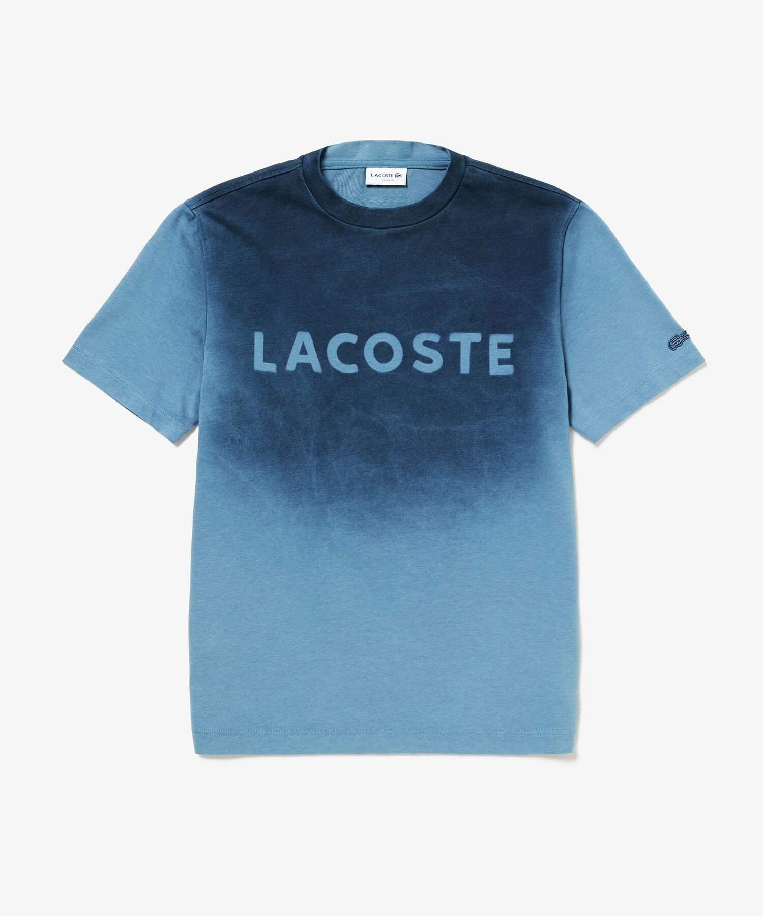 Футболка Lacoste с градиентным трафаретом и логотипом, серо-голубая