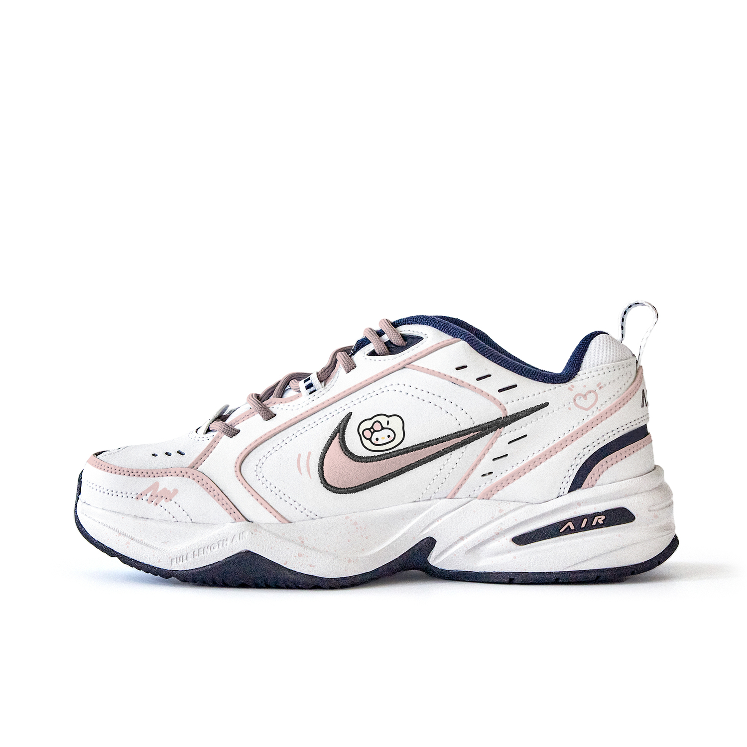 

Nike Air Monarch 4 противоскользящие износостойкие низкие массивные кроссовки унисекс бело-розовые, цвет White