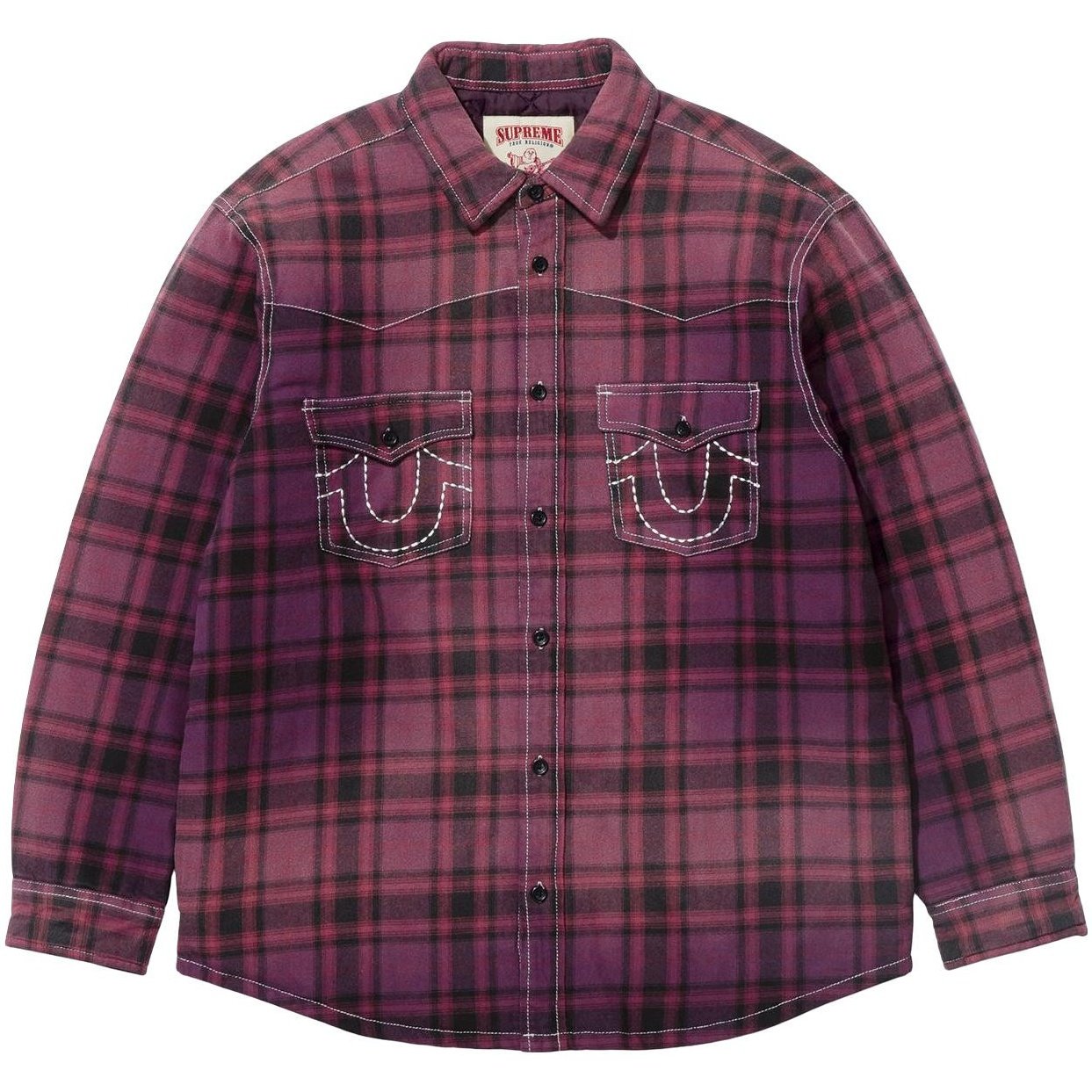 Рубашка из стеганой фланели в клетку True Religion FW25 WEEK13, унисекс Supreme, коричневый — фото 4
