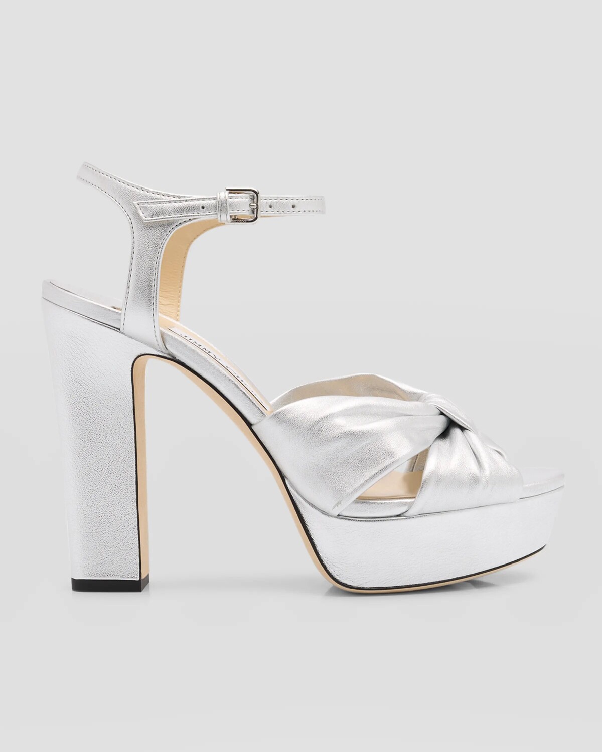 Кожаные сандалии на платформе Heloise Jimmy Choo, цвет Silver