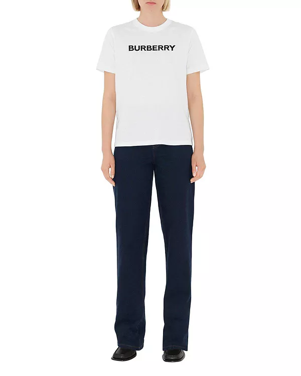 

Хлопковая футболка с логотипом Burberry, белый