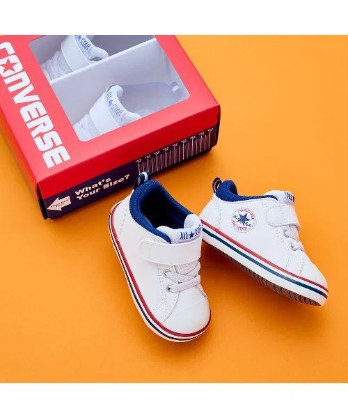 Детские кроссовки из искусственной кожи CONVERSE MINI ALL STAR N V-1 белые